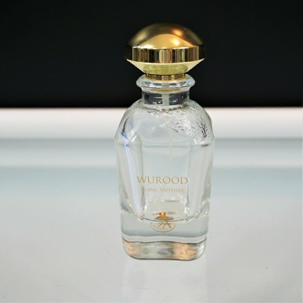 Wurood Blanc Sapphire Empty Bottle Fragrance World Repurpose Display